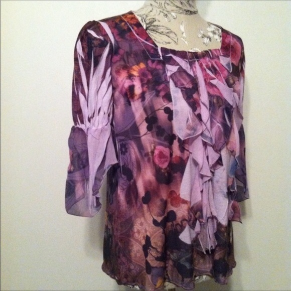 *🆕 B.L.E.U. Purple Sheer Top SP - Picture 2 of 3